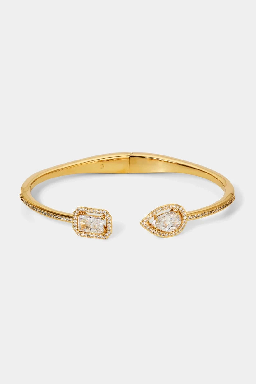 RADIANT CZ HALO HINGED BRACELET Gold