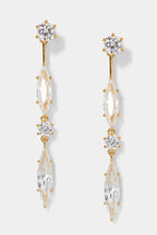 BEATRIX CZ FRONT AND BACK EARRINGS gold