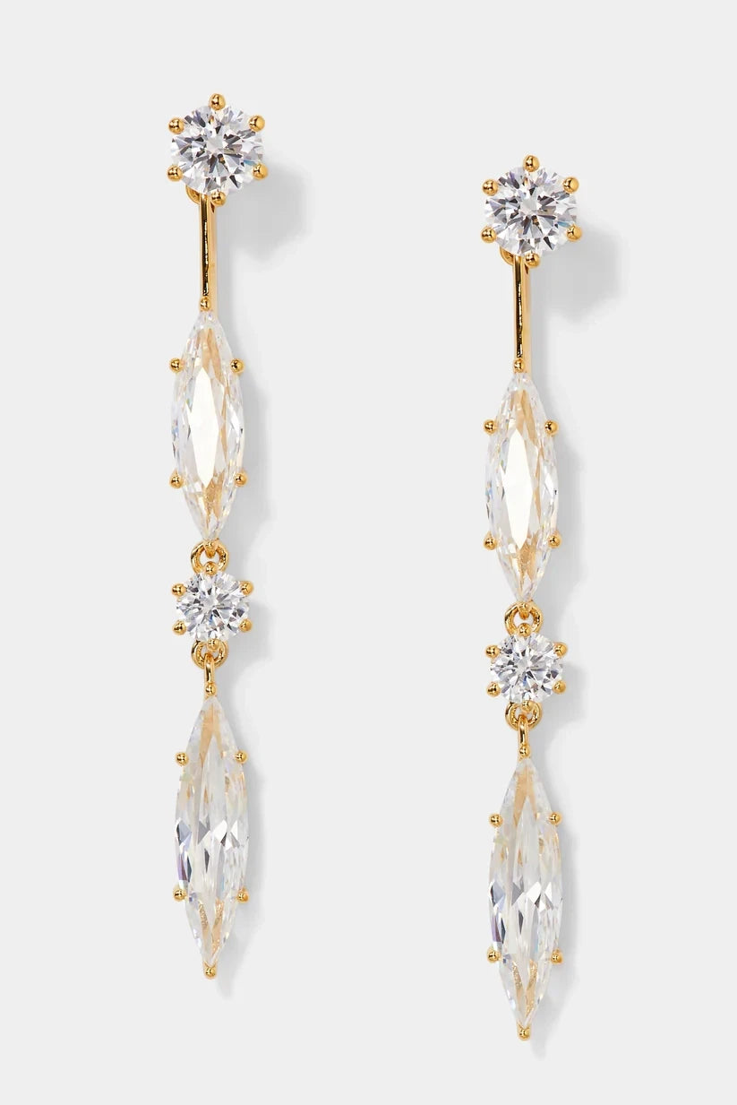 BEATRIX CZ FRONT AND BACK EARRINGS gold