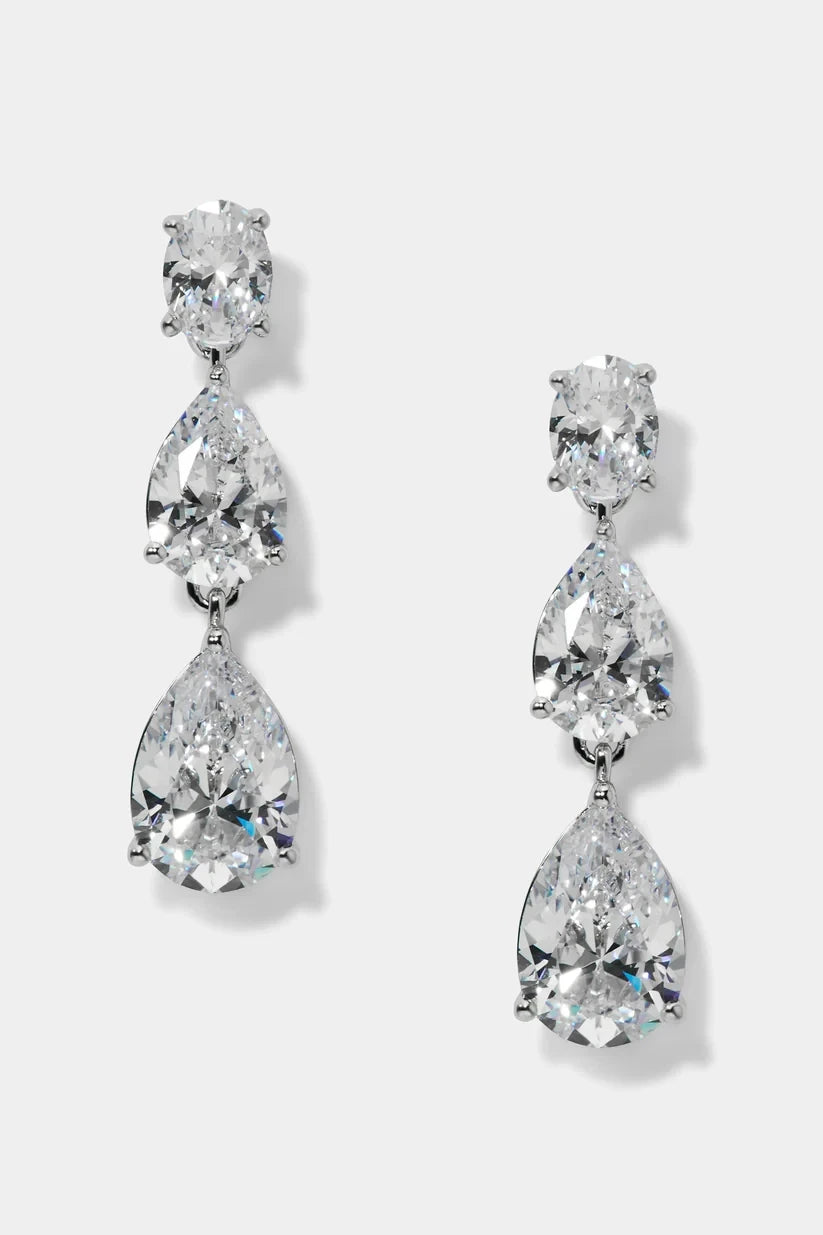CHLOE PEAR DROP EARRINGS Silver