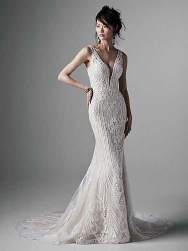 White boho wedding dress by Sottero & Midgley