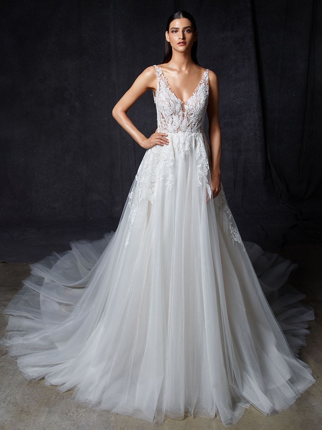 White boho ballgown by Enzoani