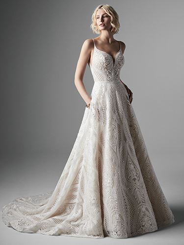 White boho ballgown by Sottero & Midgley 