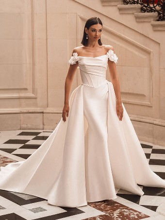 Élysée Style #Florentina dress, straps and overskirt #0 Ivory thumbnail