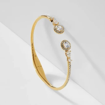 Nadri Style #CZ Hinge Bracelet Gold #1 Gold thumbnail