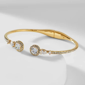 Nadri Style #CZ Hinge Bracelet Gold #0 Gold thumbnail