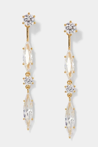 Nadri Style #BEATRIX CZ FRONT AND BACK EARRINGS gold #1 Gold thumbnail