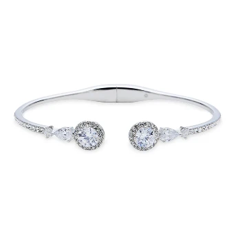 Nadri Style #CZ HINGE BRACELET #0 Rhodium thumbnail