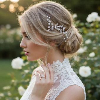 Athena Bridal Jewellery Style #Pearl hair comb #2 thumbnail